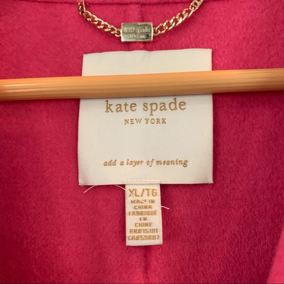Kate Spade Sz XL Cocoon Coat Double Faced Wool Color Block Red Jacket X-large - Picture 8 of 9